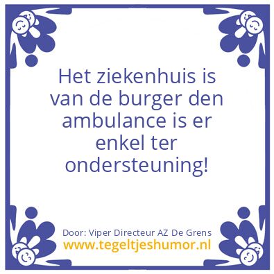 Tegeltje: Ziekenhuis