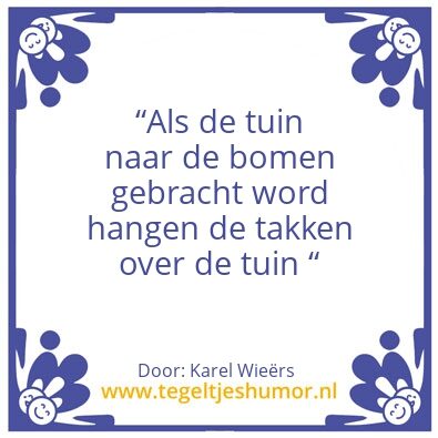 Tegeltje: De tuin en de tak
