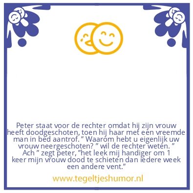 Tegeltje: Peter staat voor de rechter