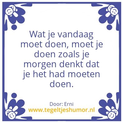 Tegeltje: Vandaag