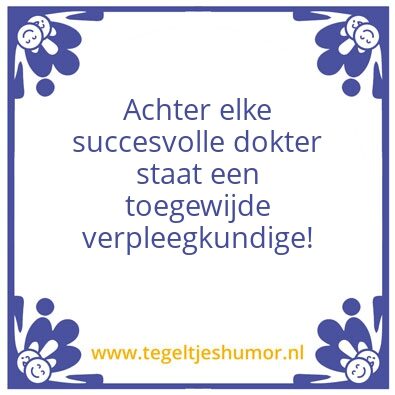 Tegeltje: verpleegkundige