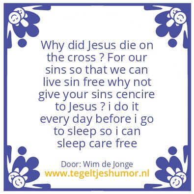 Tegeltje: Why did Jesus die on the cross