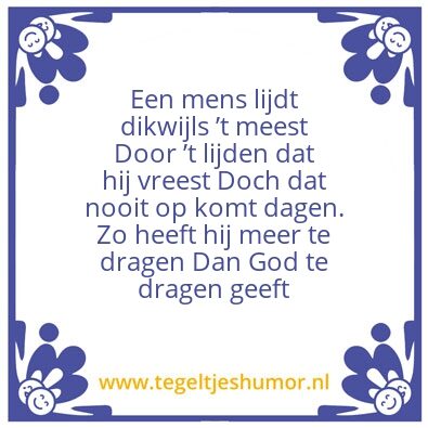 Tegeltje: Vrezen