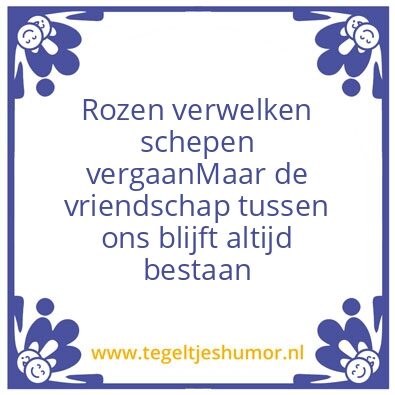 Tegeltje: vriendschap