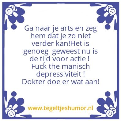 Tegeltje: Het is genoeg