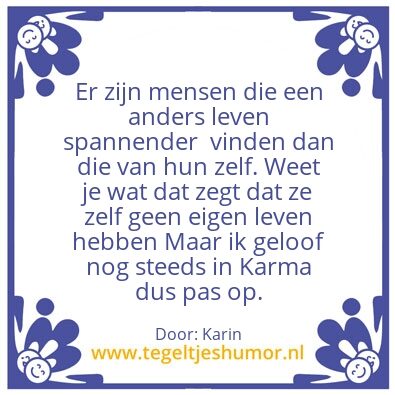 Tegeltje: Karma