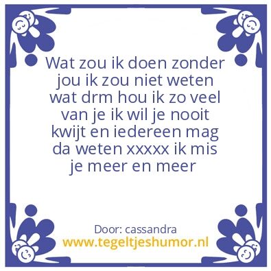 Tegeltje: lievde