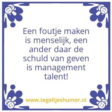 Tegeltje: Management talent