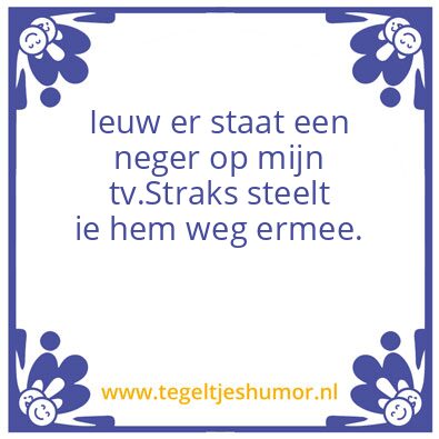 Tegeltje: Tv neger