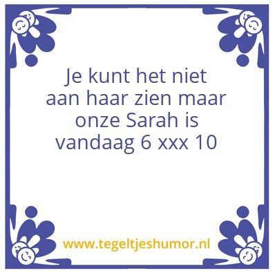 Tegeltje: Sarah