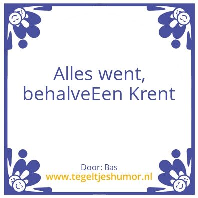 Tegeltje: Krent
