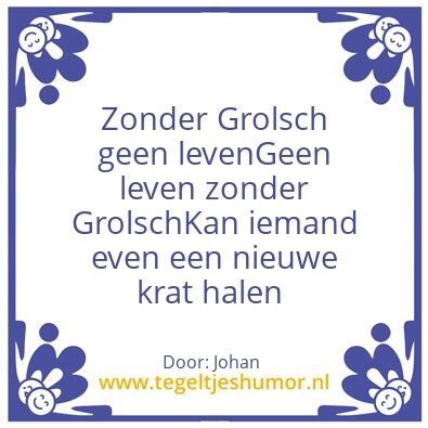 Tegeltje: Grolsch