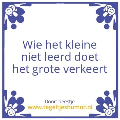 Tegeltje: zo niet