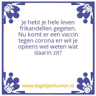 Tegeltje: corona