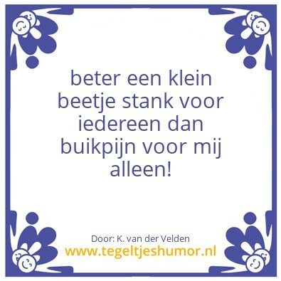 Tegeltje: stank