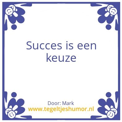 Tegeltje: Succes