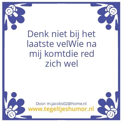 Tegeltje: Spreukje