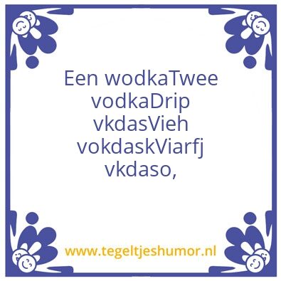 Tegeltje: Wodka