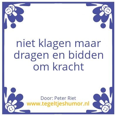 Tegeltje: niet