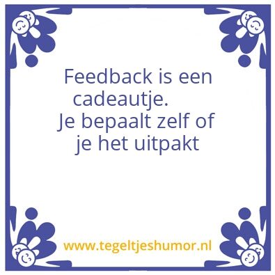 Tegeltje: Feedback