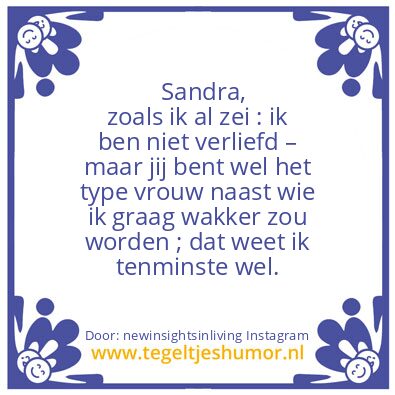 Tegeltje: Sandra