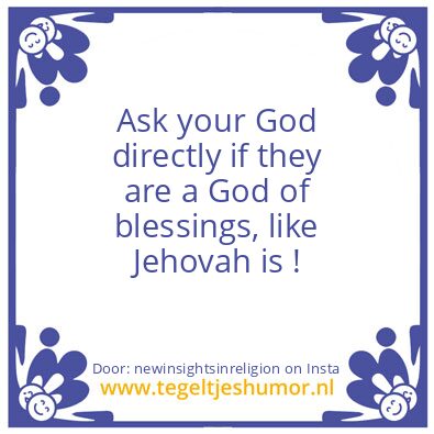 Tegeltje: Jehovah God of Blessings
