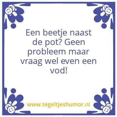 Tegeltje: wc pot