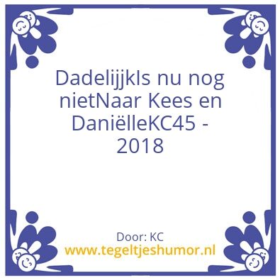Tegeltje: KC