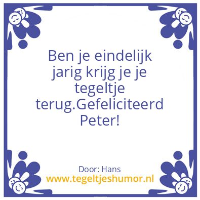 Tegeltje: Peter
