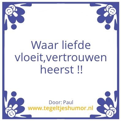Tegeltje: Liefde en vertrouwen