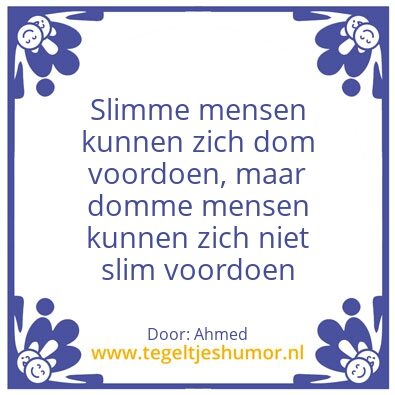 Tegeltje: Slimme mensen