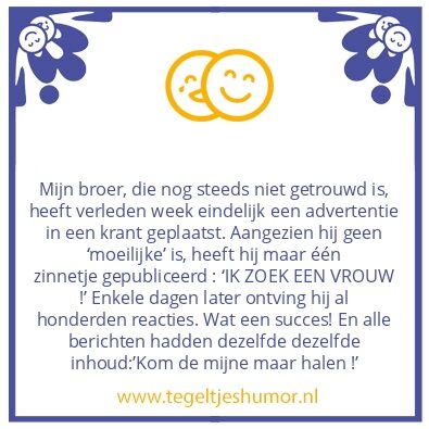 Tegeltje: Kleine advertentie