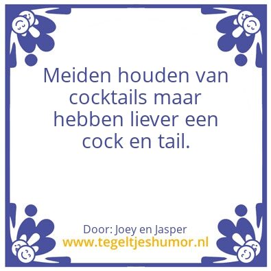 Tegeltje: Cocktail