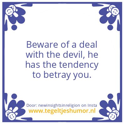 Tegeltje: Beware of the devil,