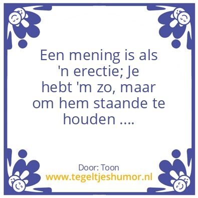 Tegeltje: mening
