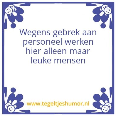 Tegeltje: Personeel
