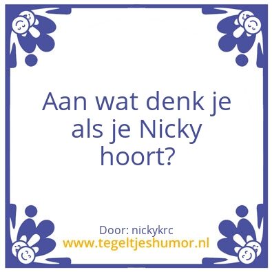 Tegeltje: Nicky