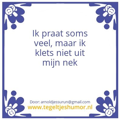 Tegeltje: Spreken