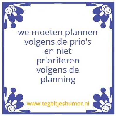 Tegeltje: planning
