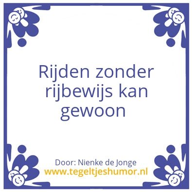 Tegeltje: Rijbewijs