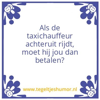 Tegeltje: Taxichauffeur