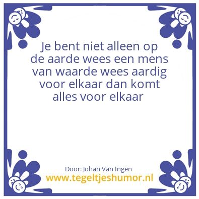Tegeltje: Aardig zijn