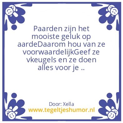 Tegeltje: paarden