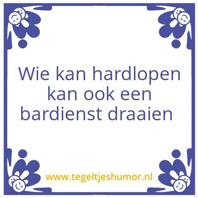 Tegeltje: Achter de bar