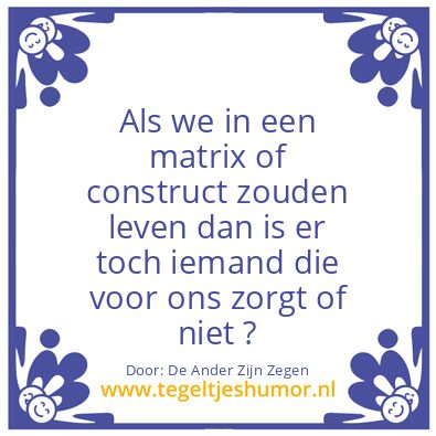 Tegeltje: De Ander Zijn Vloek is
