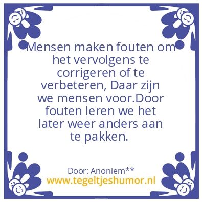 Tegeltje: fouten