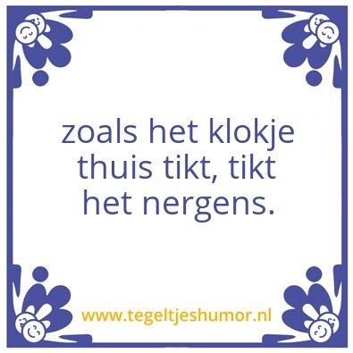 Tegeltje: klokje