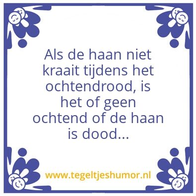 Tegeltje: Ochtendrood…
