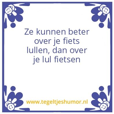 Tegeltje: Over je fiets