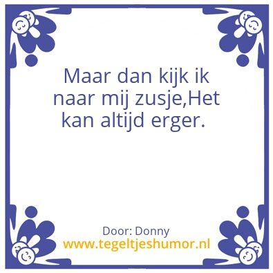 Tegeltje: Zusje